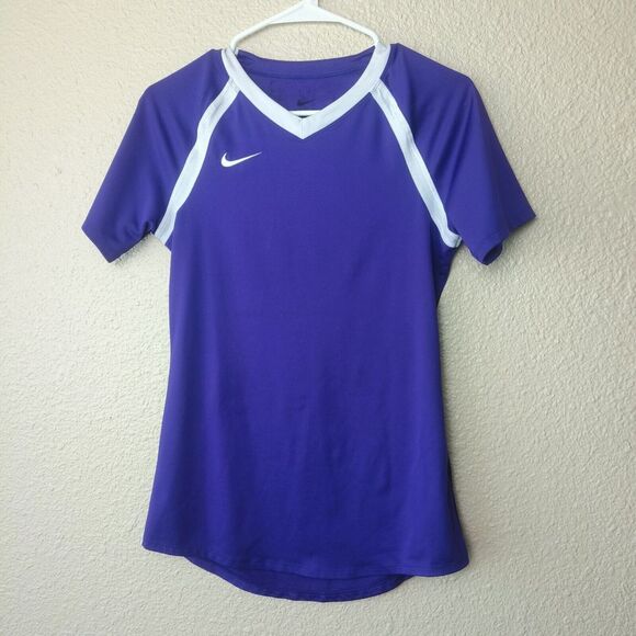 Nike Soccer Jersey Top‎ Short Sleeves Purple Womens Dri-Fit Size S - Small - - Picture 1 of 9